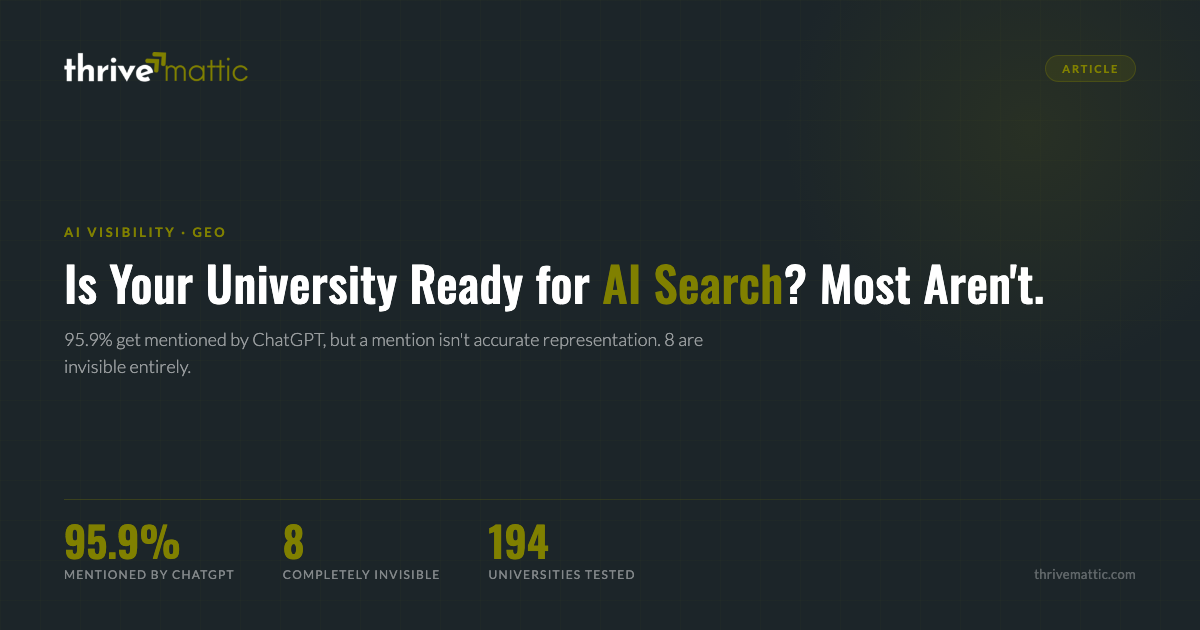 Is Your University Ready for AI Search? Most Aren’t.